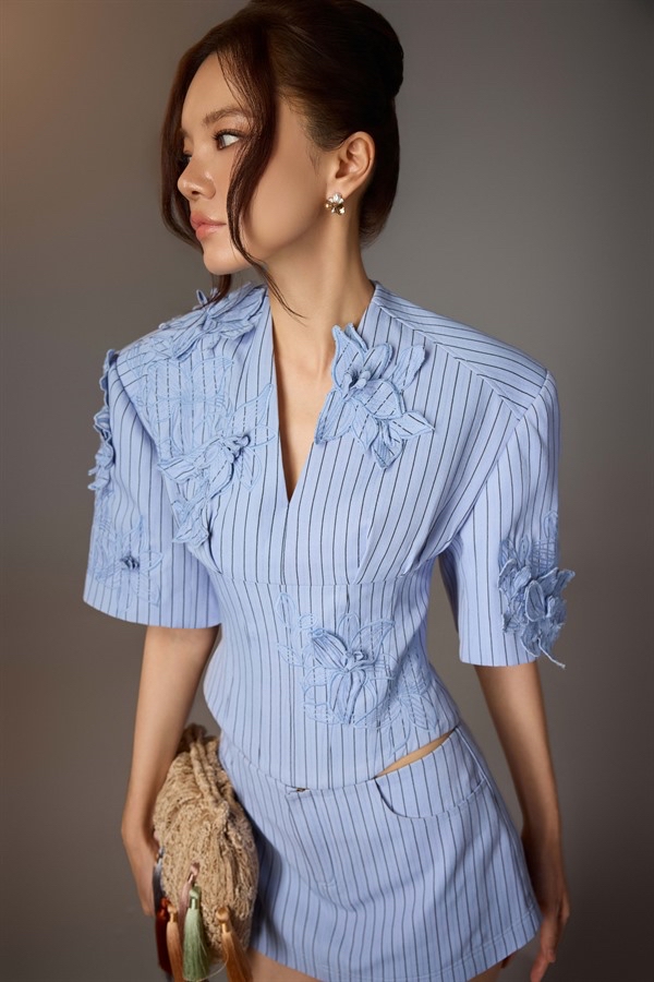 Foral Embroidered Top & Skort