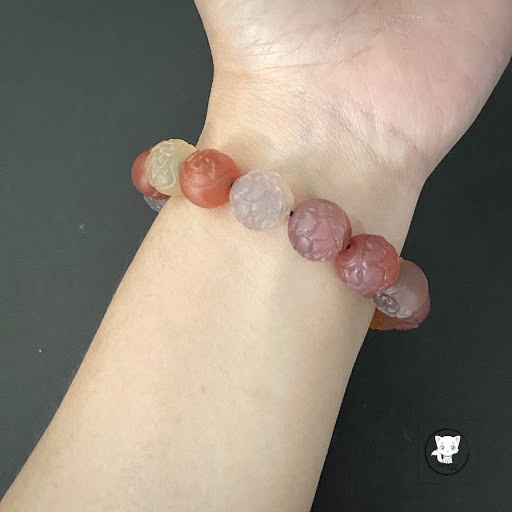 精品鹽源瑪瑙半牡丹花手鏈 13mm