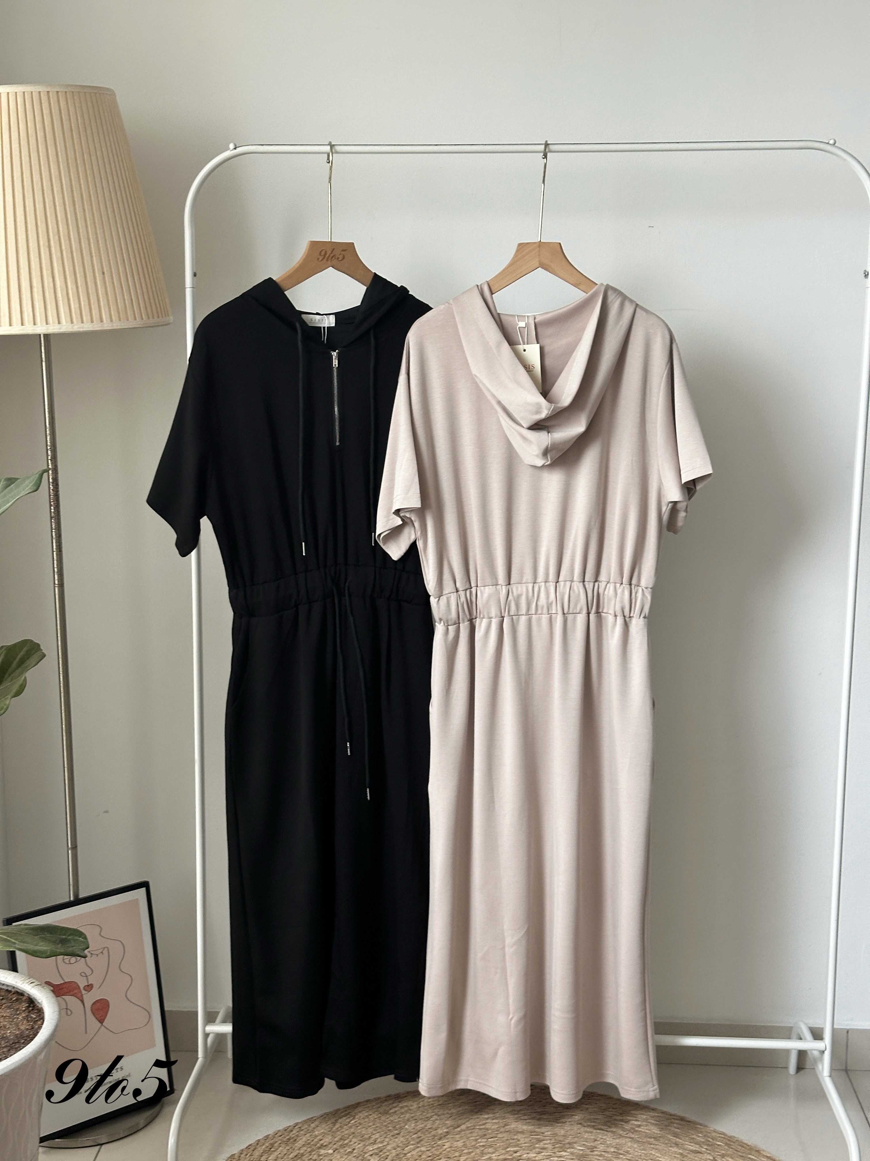 D2343 Casual Hoodie Dress - 4 Colors 