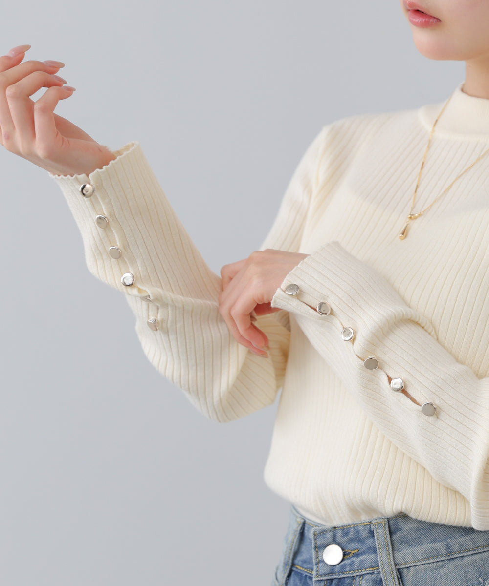 <JP> Blossom Button Ribbed Knit Top * 6色入 <預購>