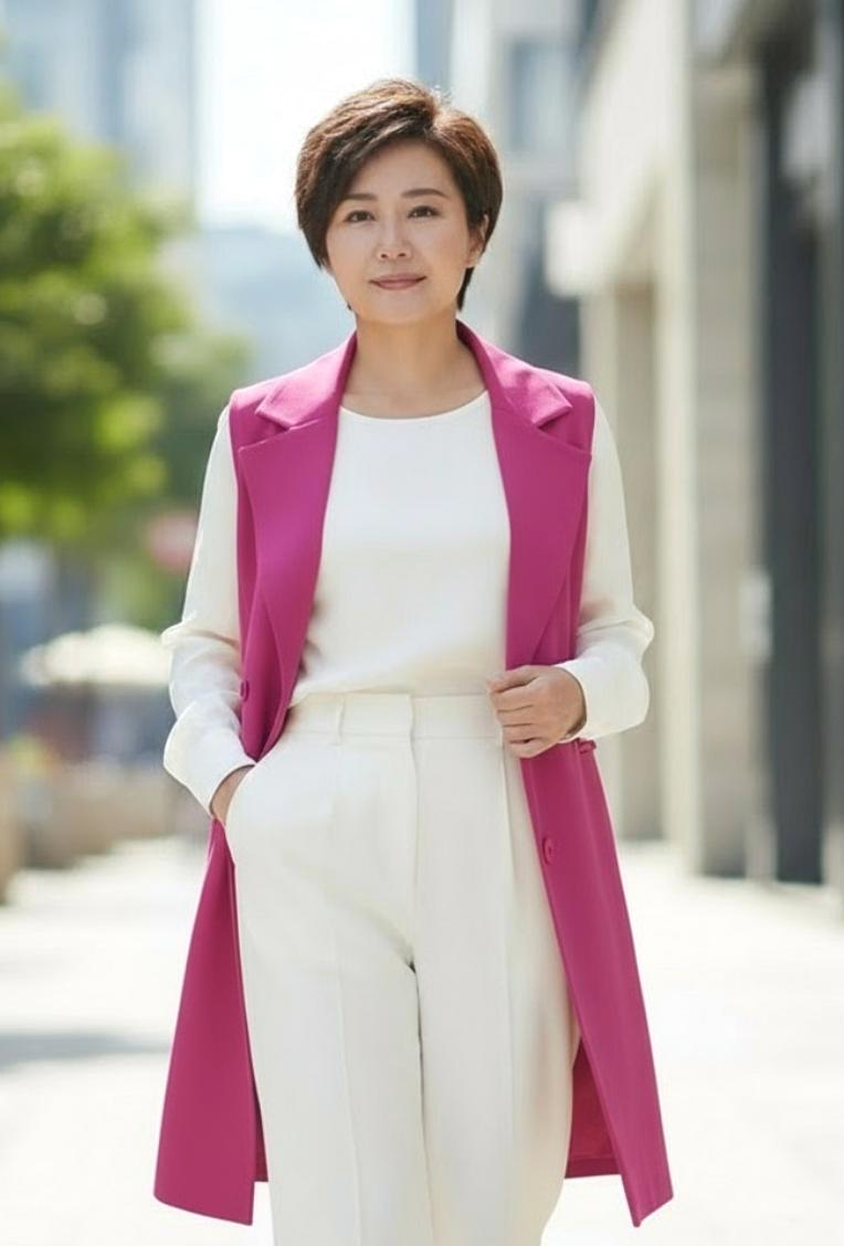 Double Pleat Long Vest