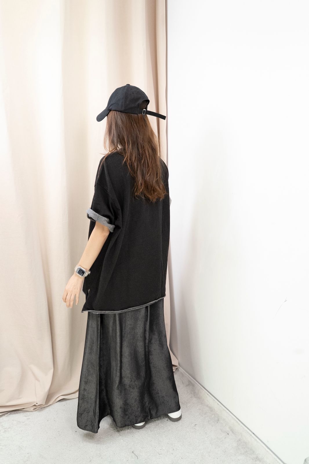 Oversize 牛仔Top（黑色）