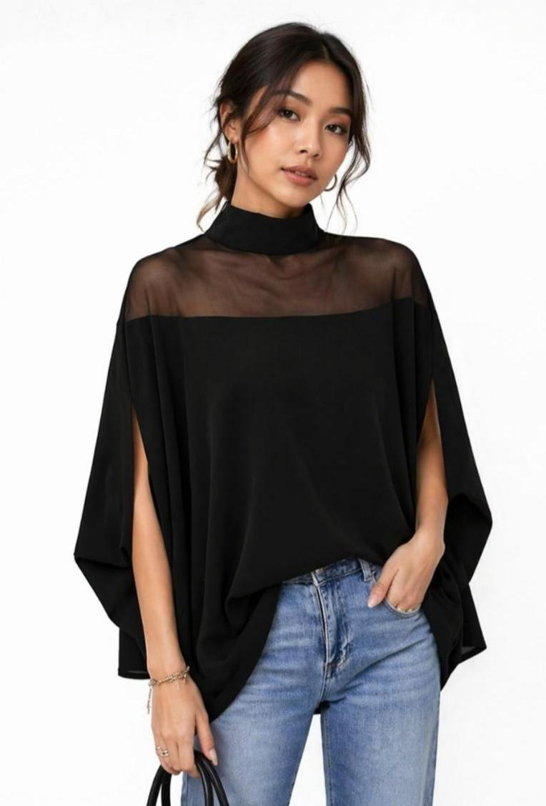 Sheer Yoke Top