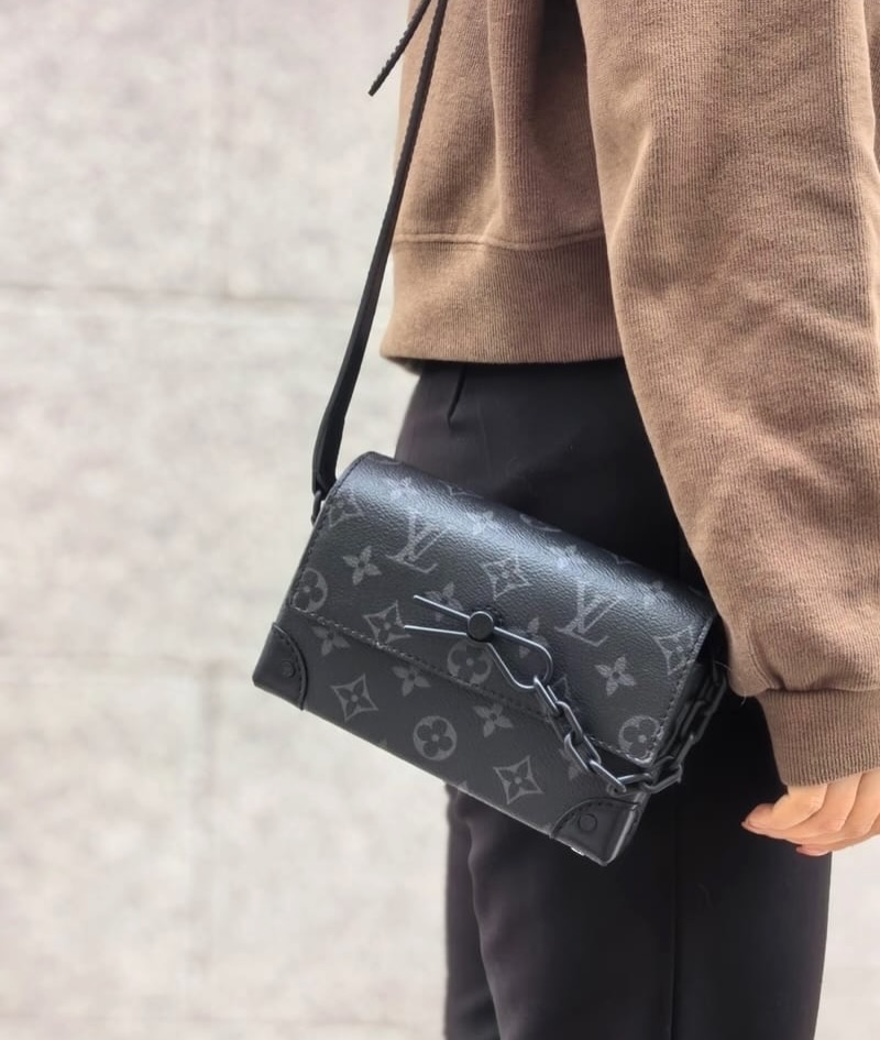 LV🛍️PRE OWNED 👜黑色老花 Steamer 晶片款 單肩斜肩包 有塵袋有盒🖤