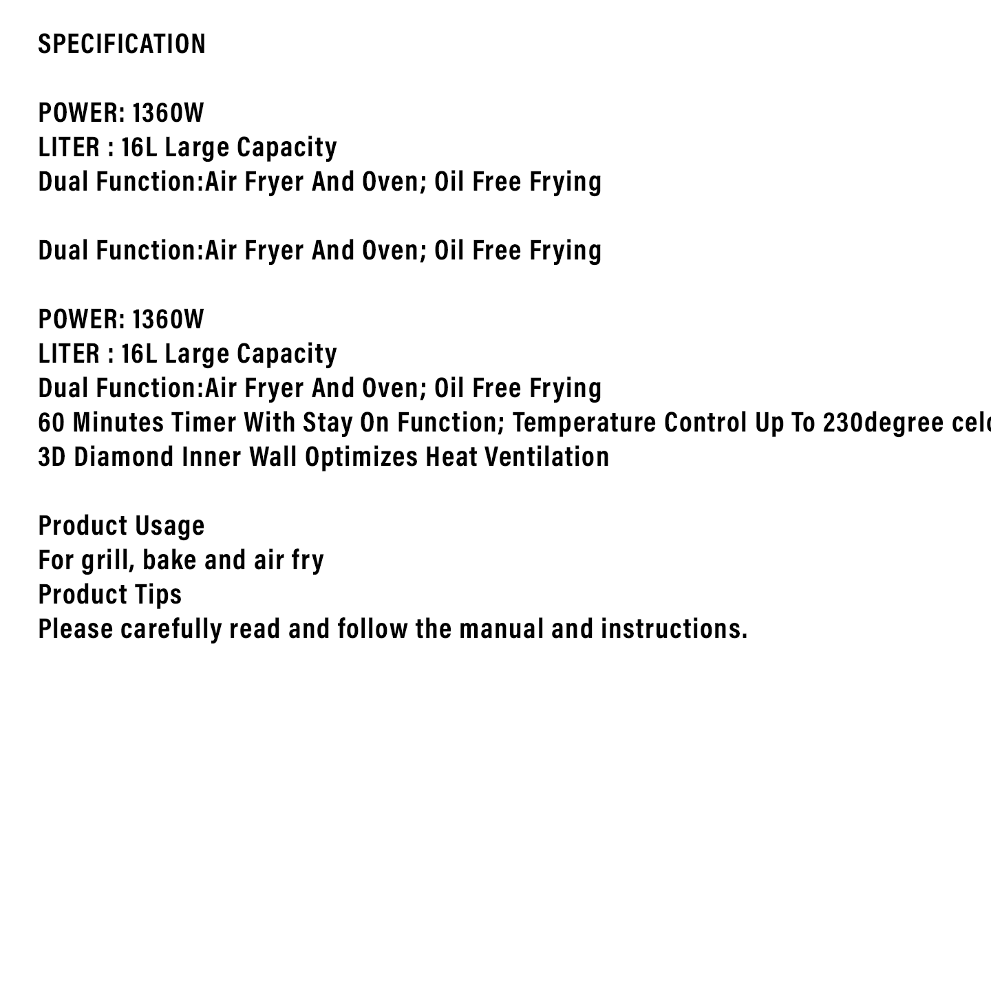 Faber 16L Air Fryer Oven FEO IVORY 16