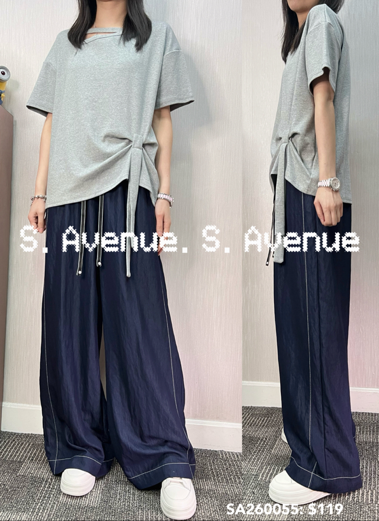 SA260055: 短袖領有帶腳打撍tee