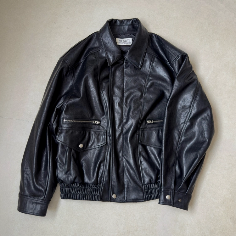 【26FW 】預訂_仿皮Overfit Bomber Jacket By Bucks & leather