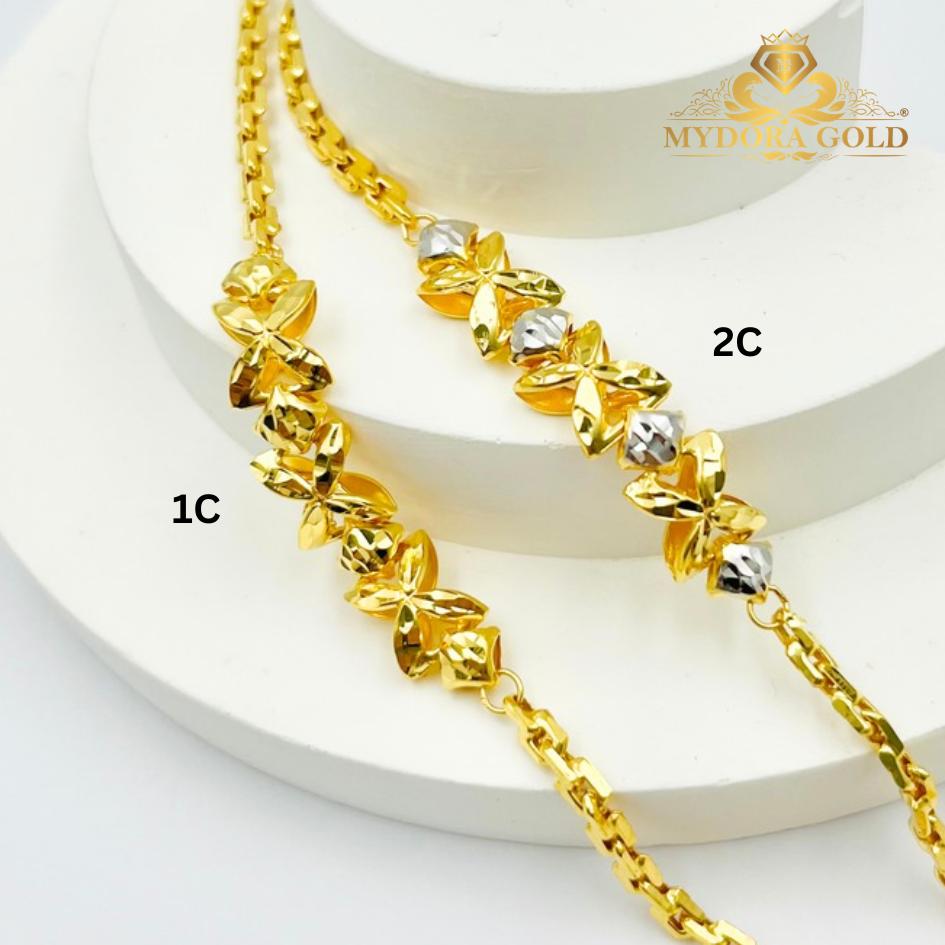 MYDORA Rantai Tangan Sauh Fesyen Bunga Marissa l EMAS 916/22K