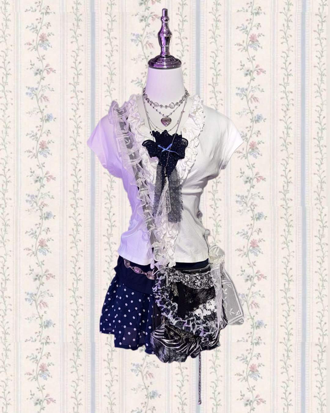 Sweet Blue Ruffle Bow Set