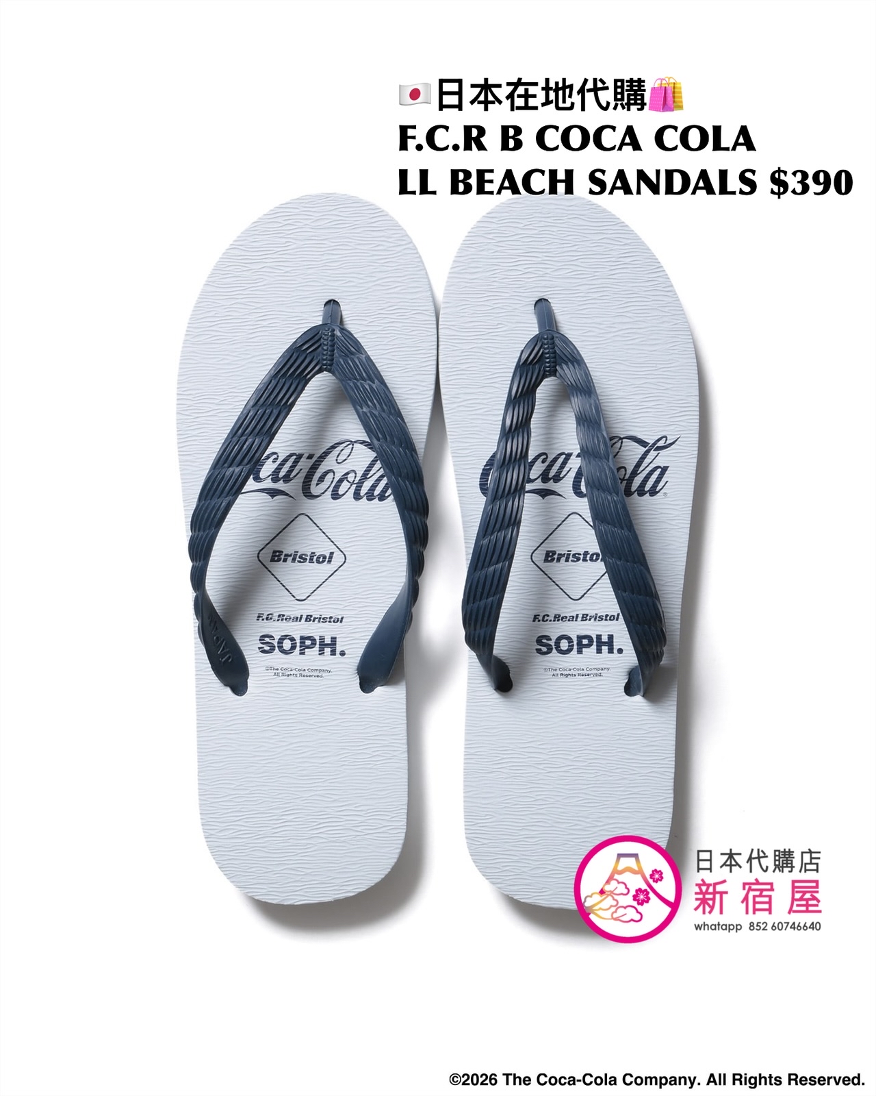 F.C.REAL BRISTOL COCA COLA LISTED LOGOS BEACH SANDALS 