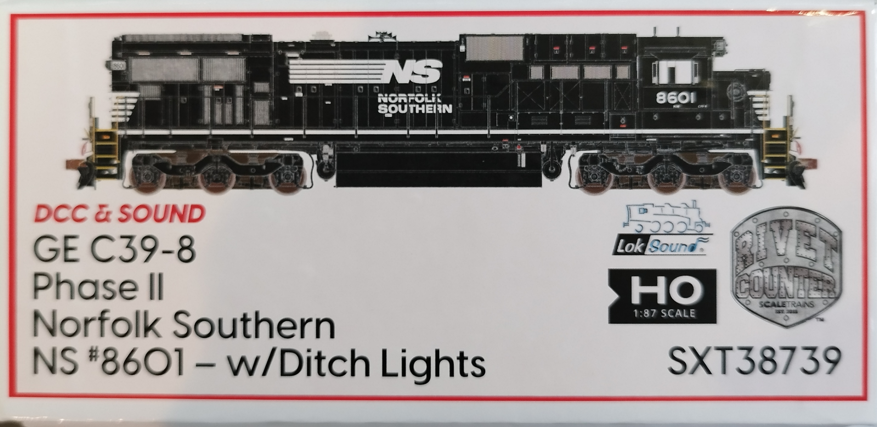 Scaletrains HO GE C39-8 Phase II, Norfolk Southern/Ditch Lights & DCC Sound