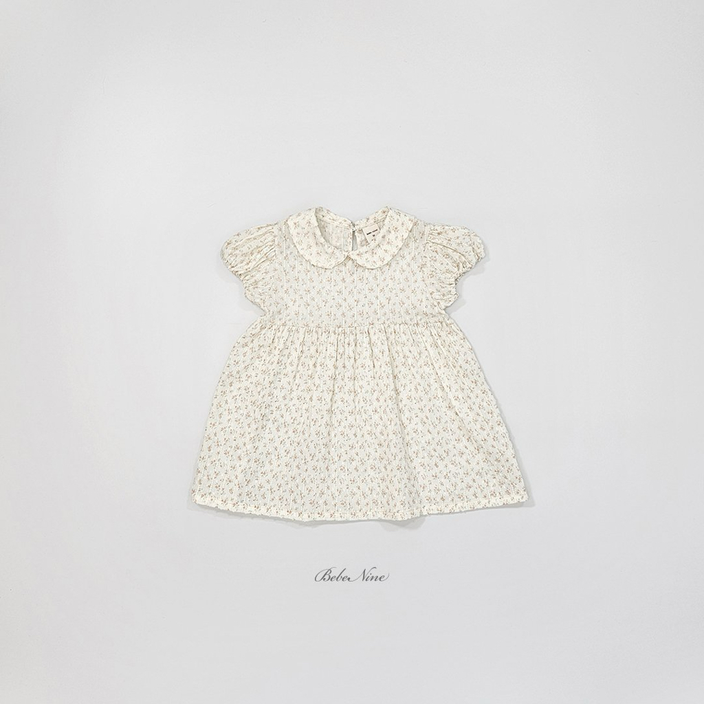 ☀️預訂 韓國直送☀️🇰🇷Bebenine兩色小碎花泡泡袖翻領連身裙