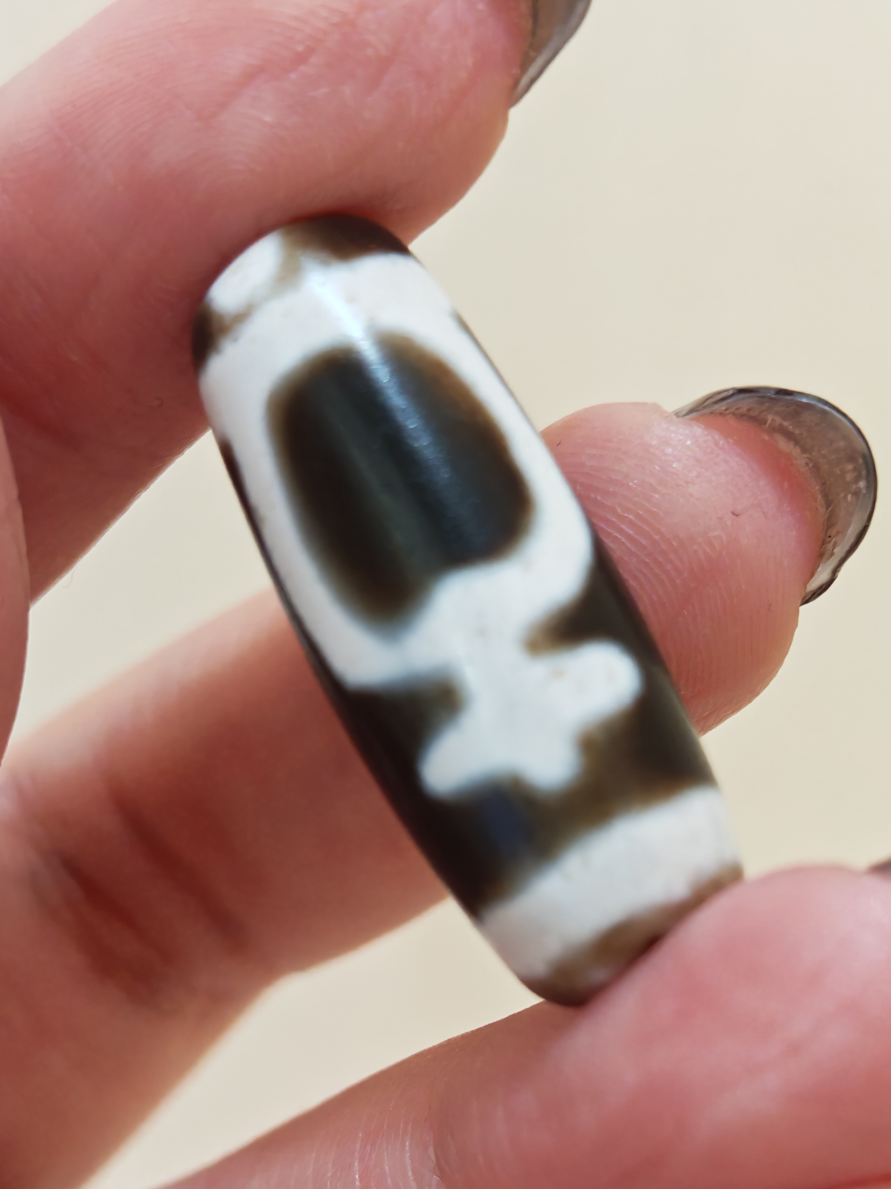 「黑白寶瓶天珠」26023