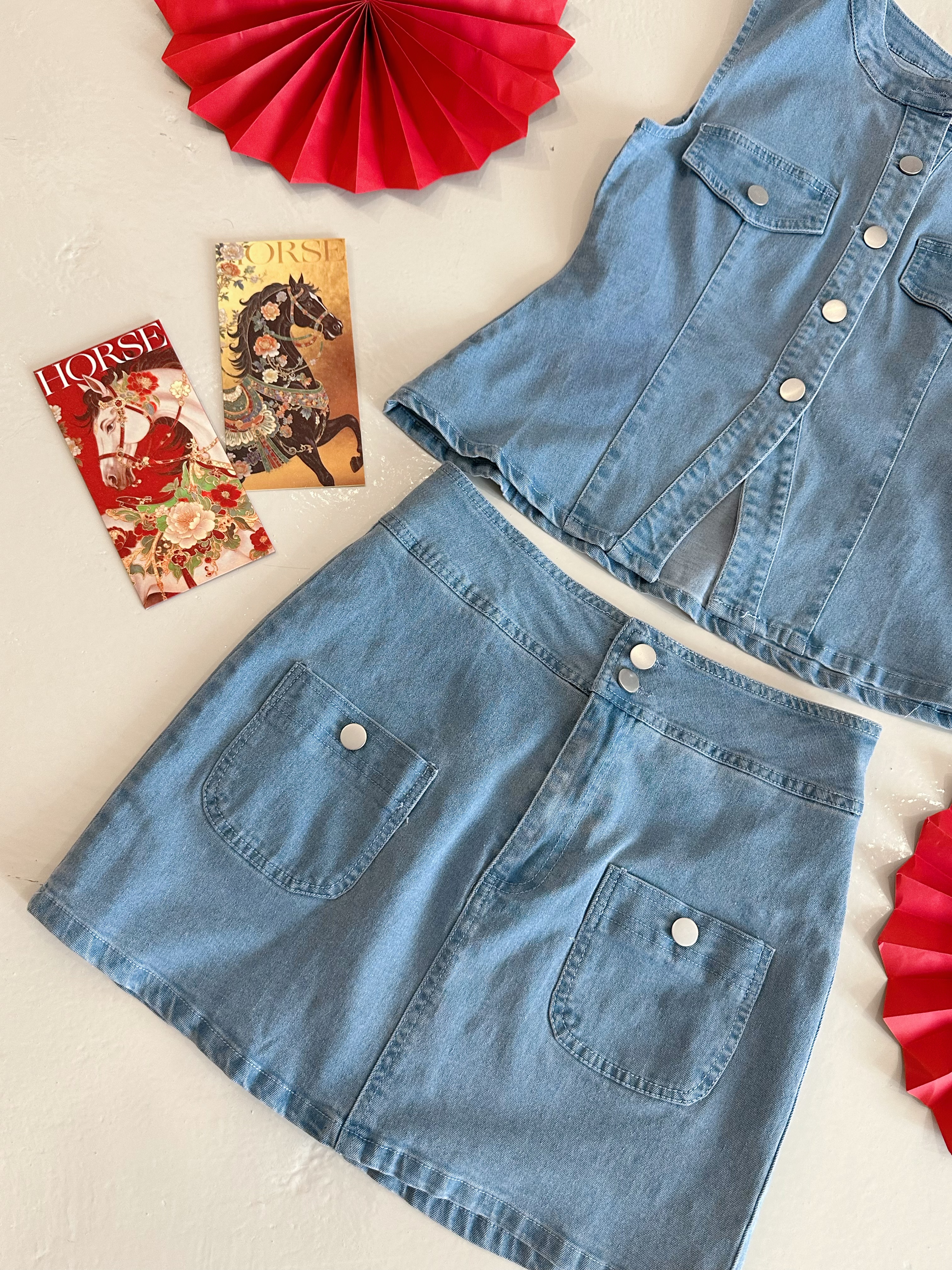 98269 PREMIUM JEANS DRESS SET