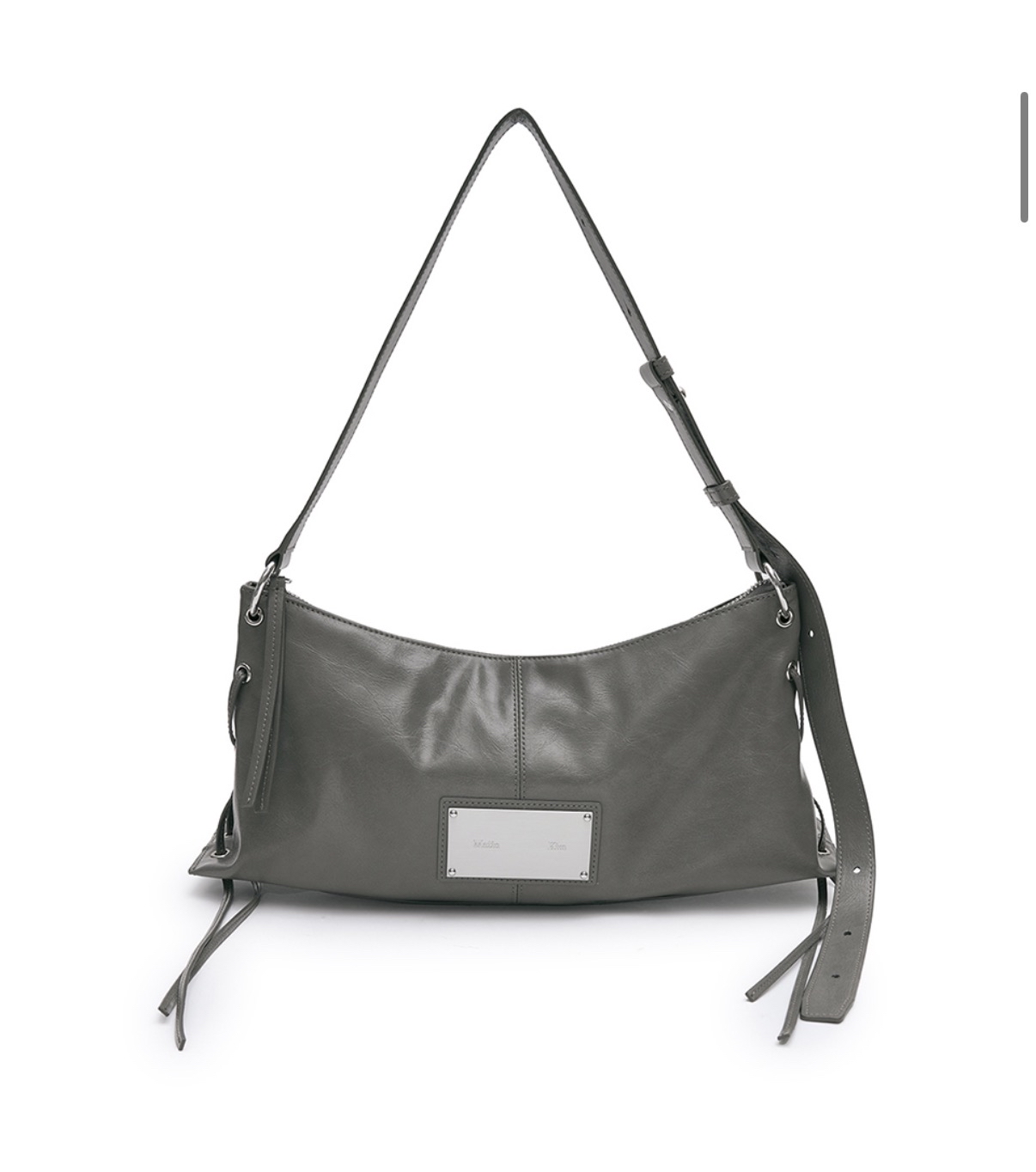 MATIN KIM特價場 EYELET SHIRRING SHOULDER BAG IN GREY