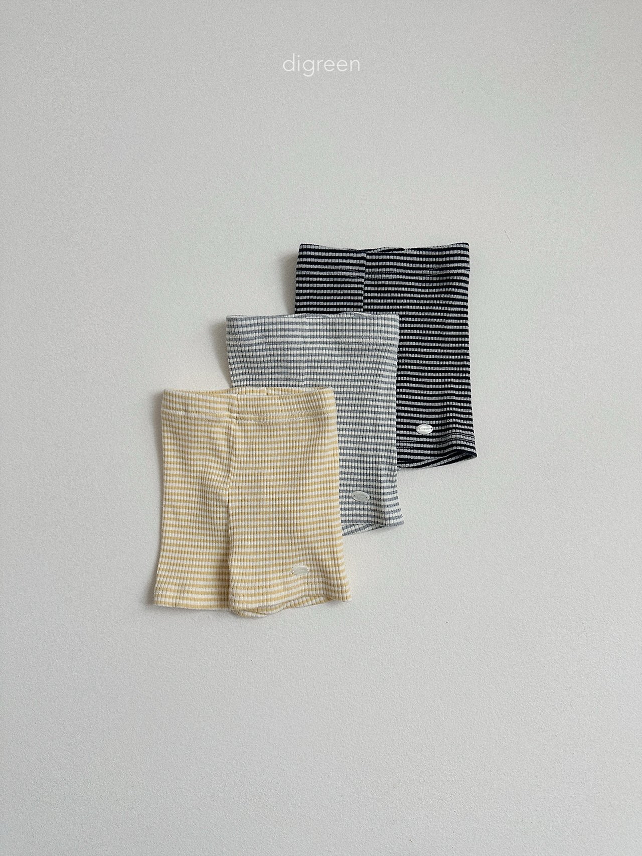Digreen | stripe Leggings(Yellow/Light Grey 90-100)