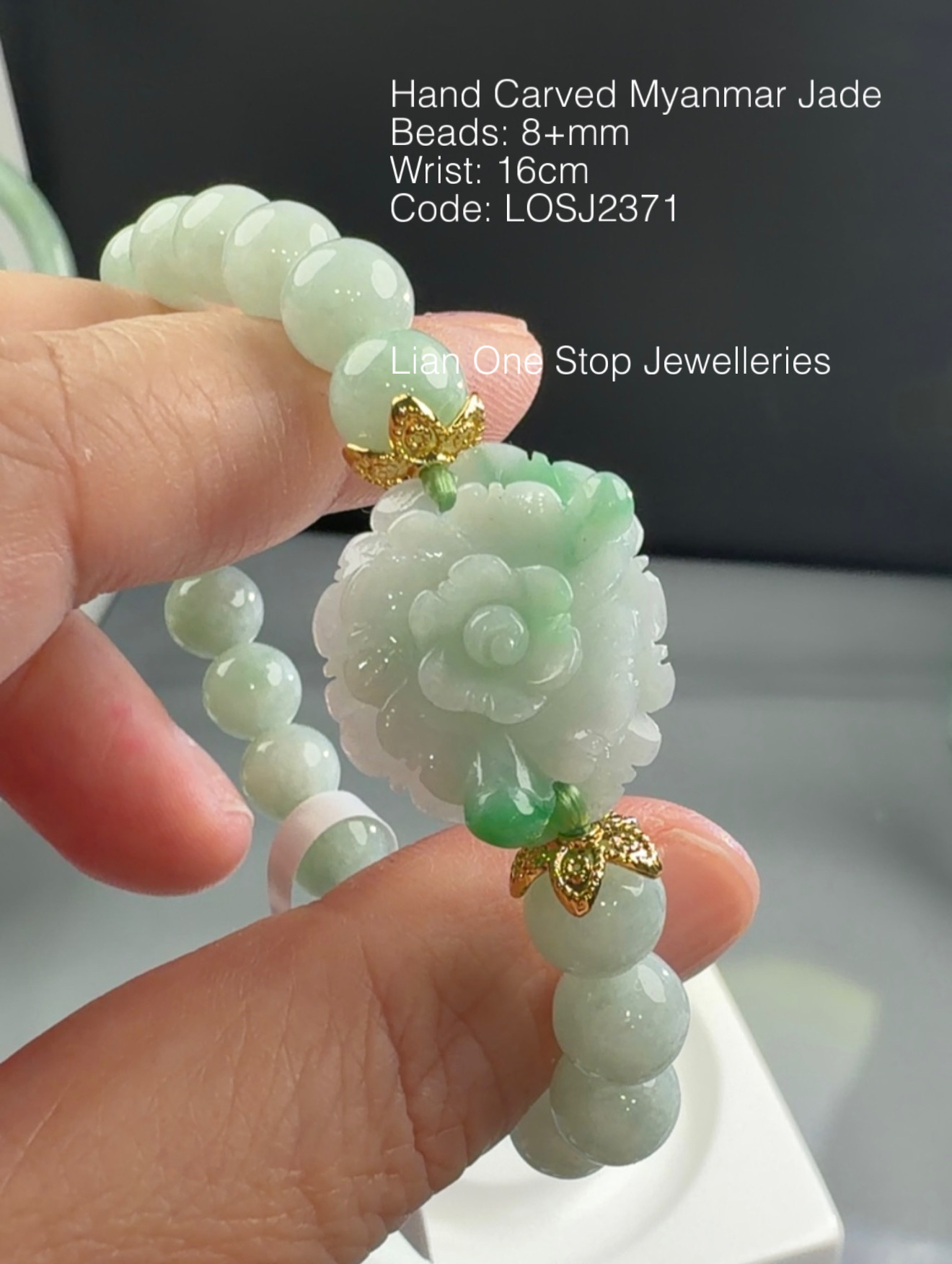 Code: LOSJ2371 Hand Carved Myanmar Jade  