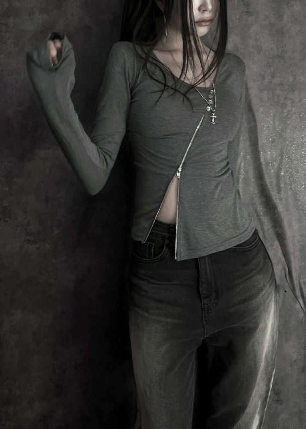 Asymmetric Zip Fitted Top