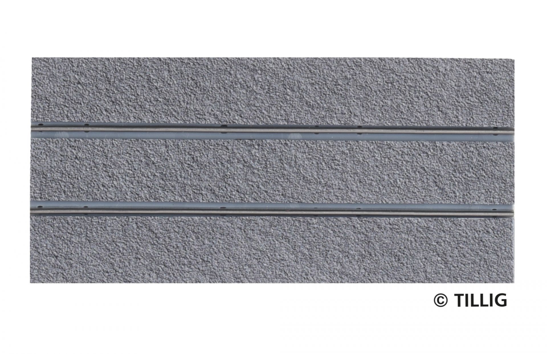 Tillig LUNA HO 單軌(105mm)瀝青/混凝土表面 1:87 Straight track(105mm) bitumen/concrete 馬路路軌•城市輕軌•電車路軌