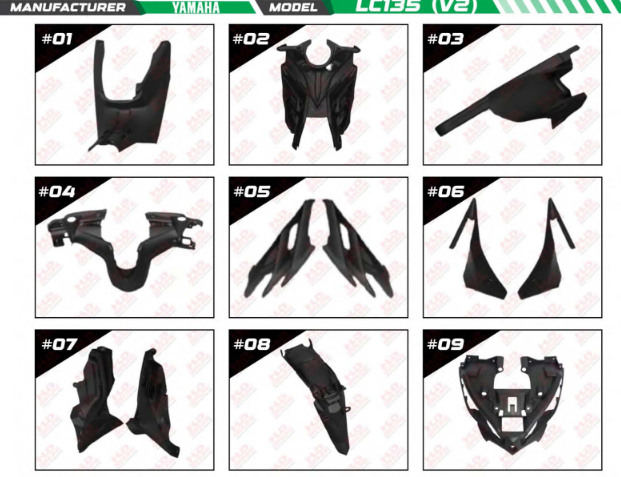 LC135 V2 V3 V4 ~ V7 Non Colour Inner Cover Part