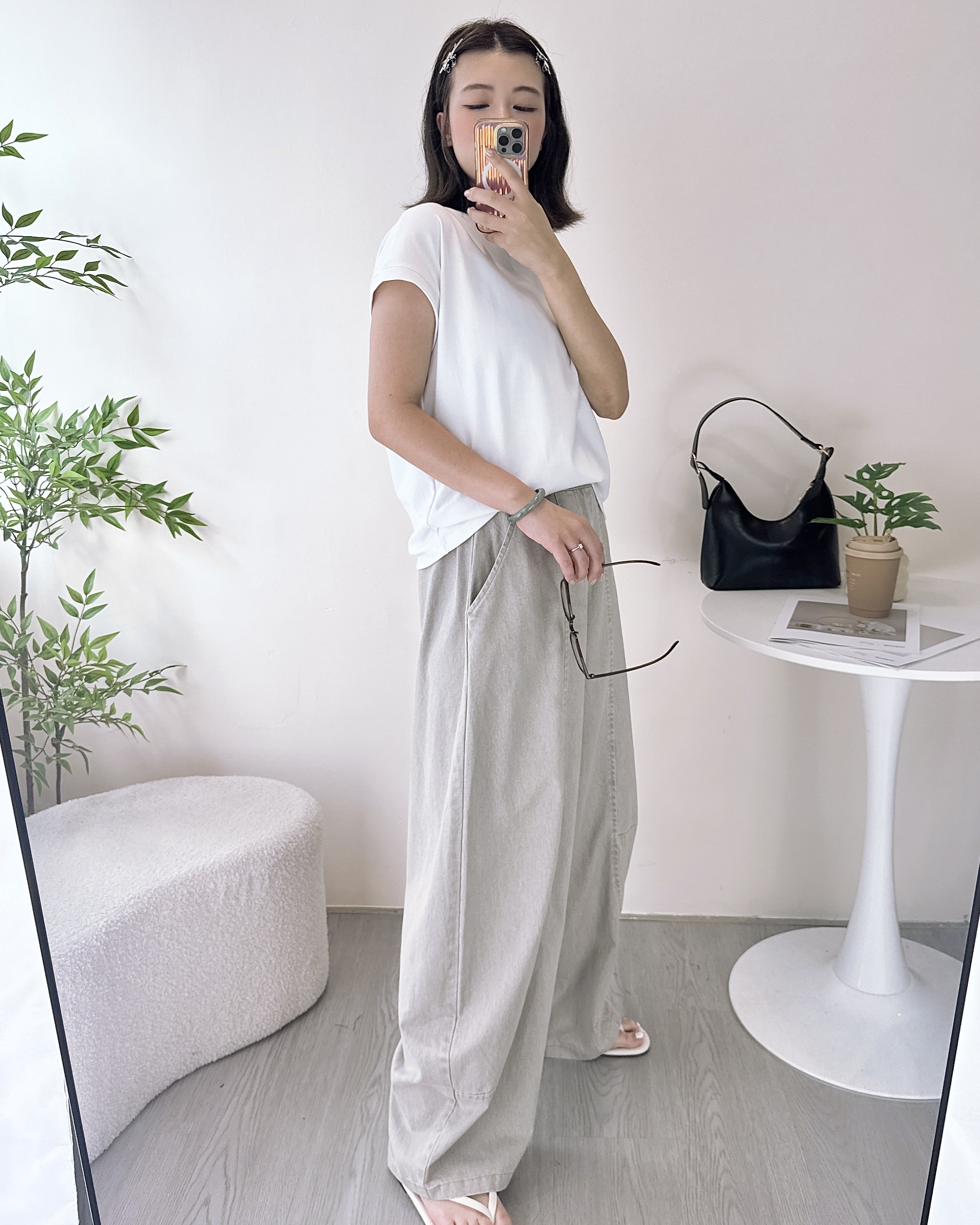 高質滑身超薄繭型牛仔褲 2色