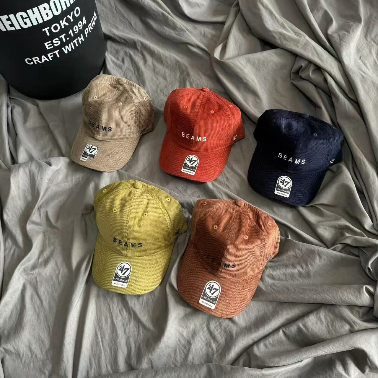 $109頂。2頂起$99頂。日系beams & pizza燈芯絨棒球