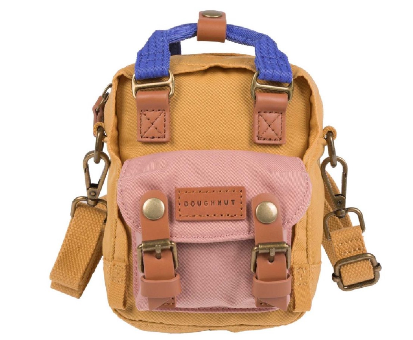 全新 Doughnut Macaroon Tiny Crossbody Bag 斜背包 (粉紅玫瑰色 x 黃)