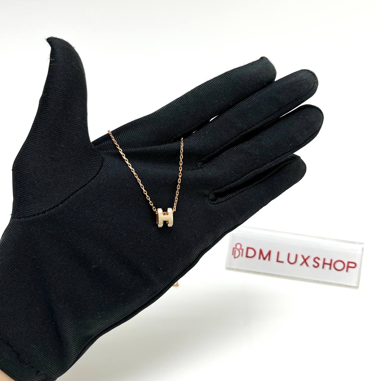 Hermes Mini Pop H Necklace Grey RGHW