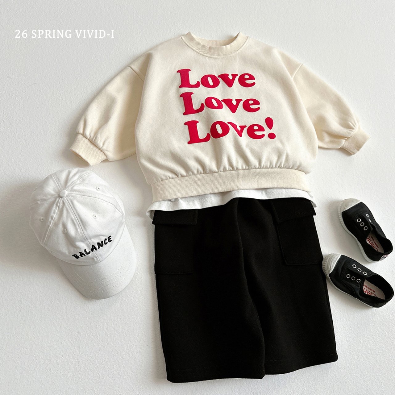 🌸預訂 韓國直送🌸🇰🇷VIVIDI兩色立體Love印花寬鬆衛衣