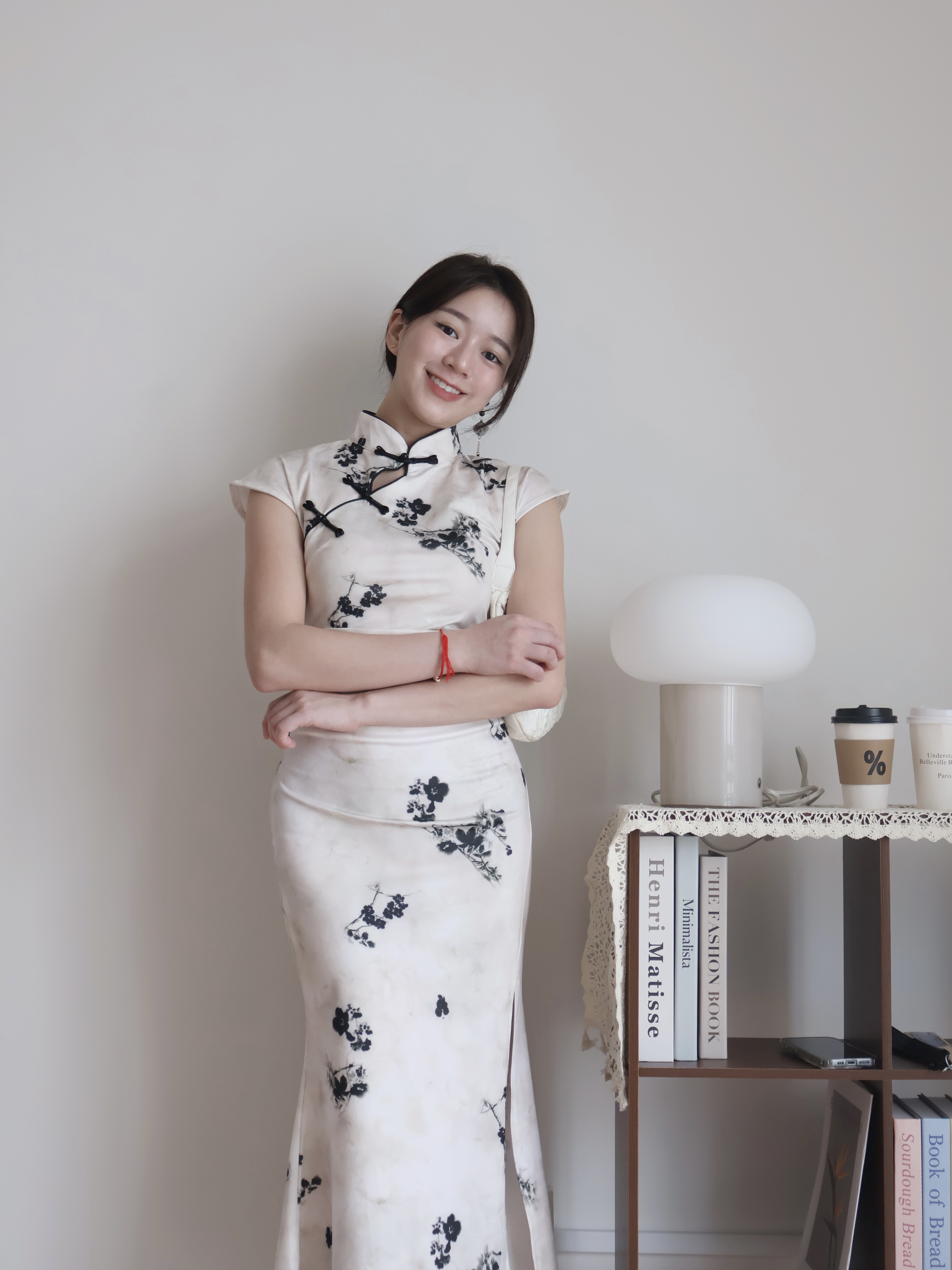 Gwen Side-Slit Cheongsam | Cream