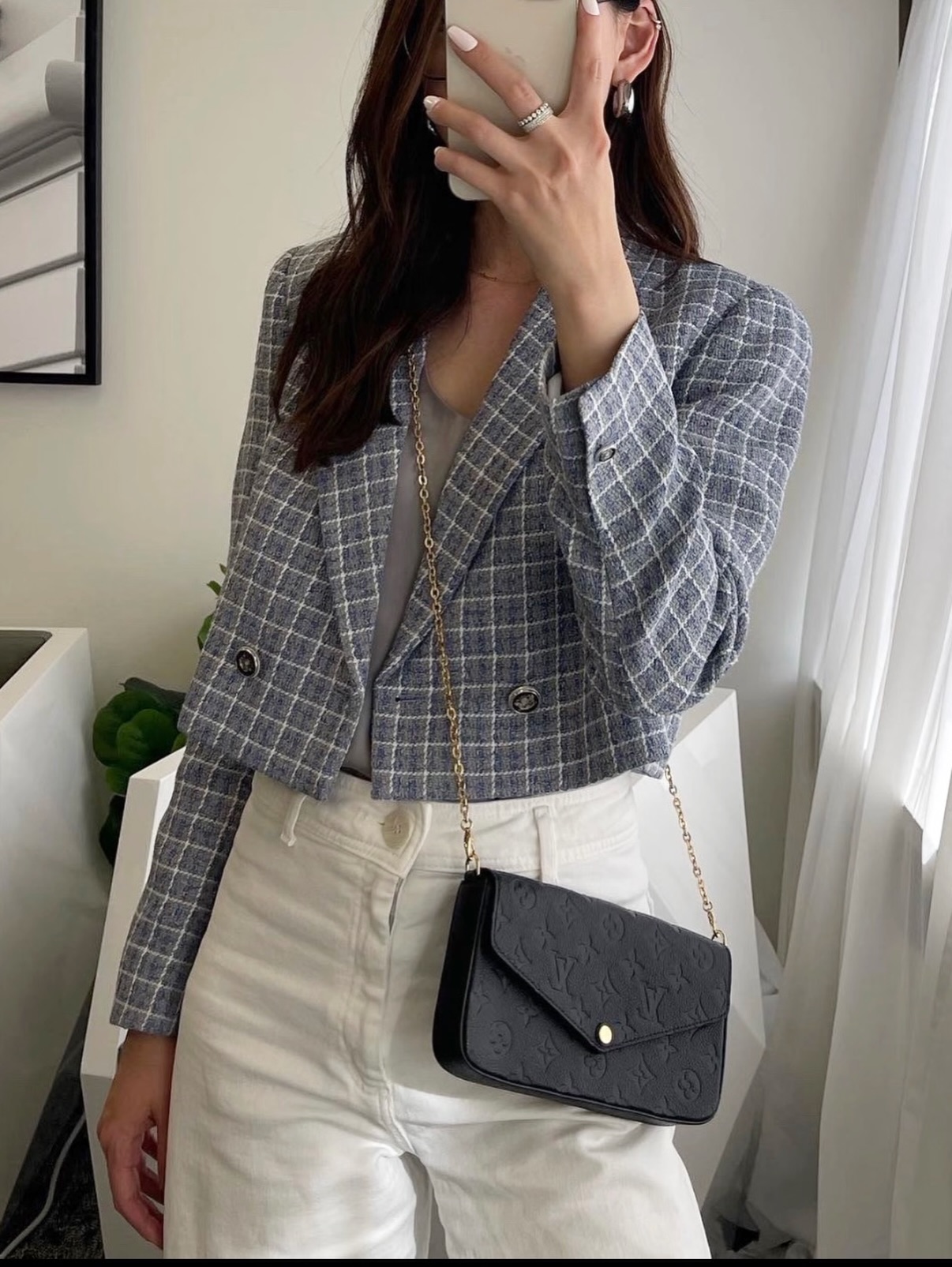 Lv👜 PRE OWNED 🛍️黑色壓紋三合一WOC 🖤有子袋  晶片款🖤 