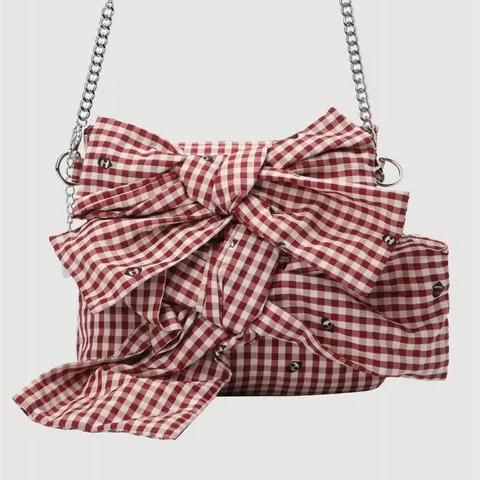 [LUCKY CHOUETTE] Pearl Chain Ribbon Bag (2種)