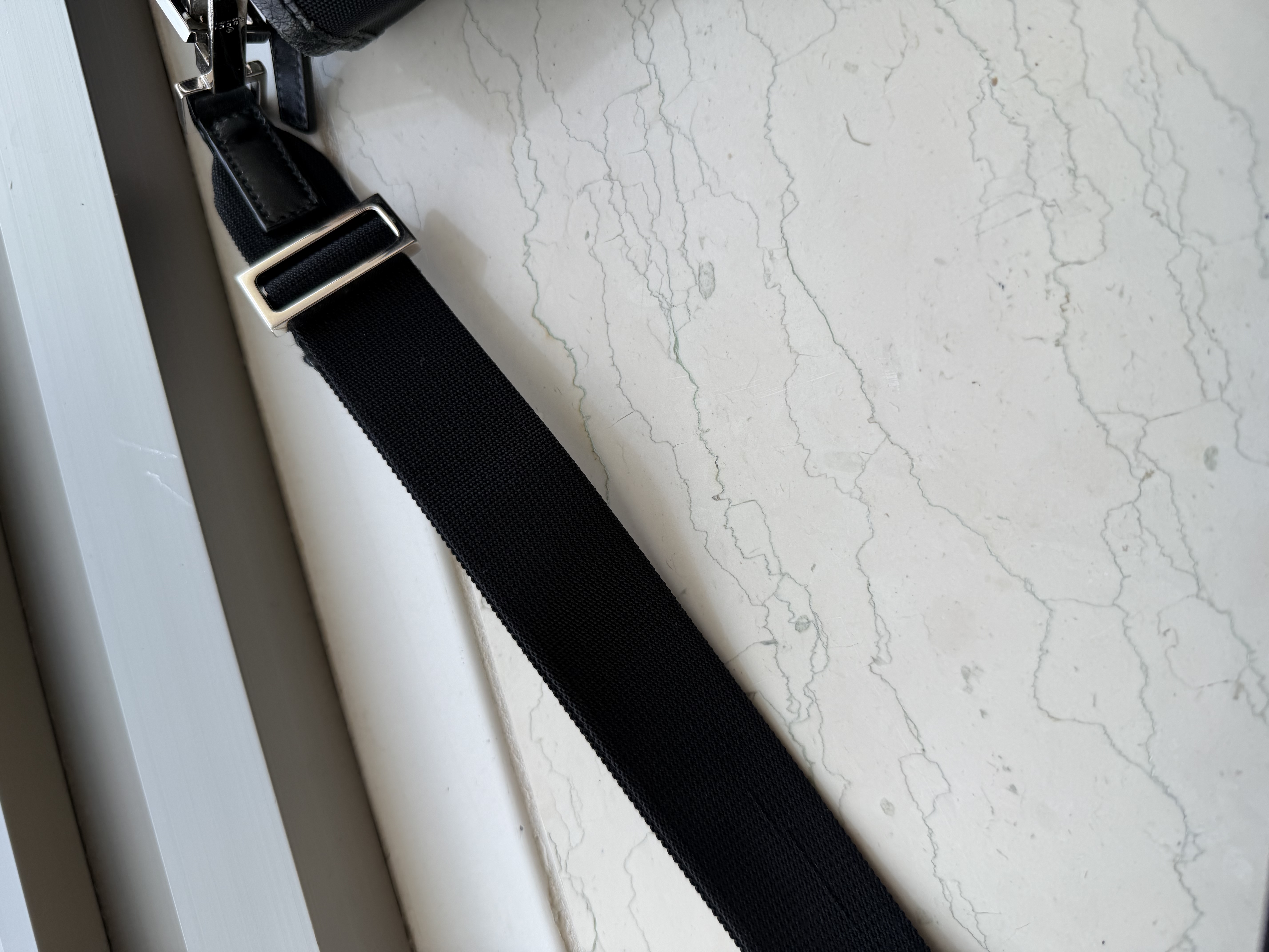 Gucci black黑色 nylon /leather crossbody bag 