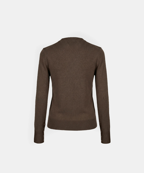 Mystic Symbol Crewneck Cardigan - Cocoa