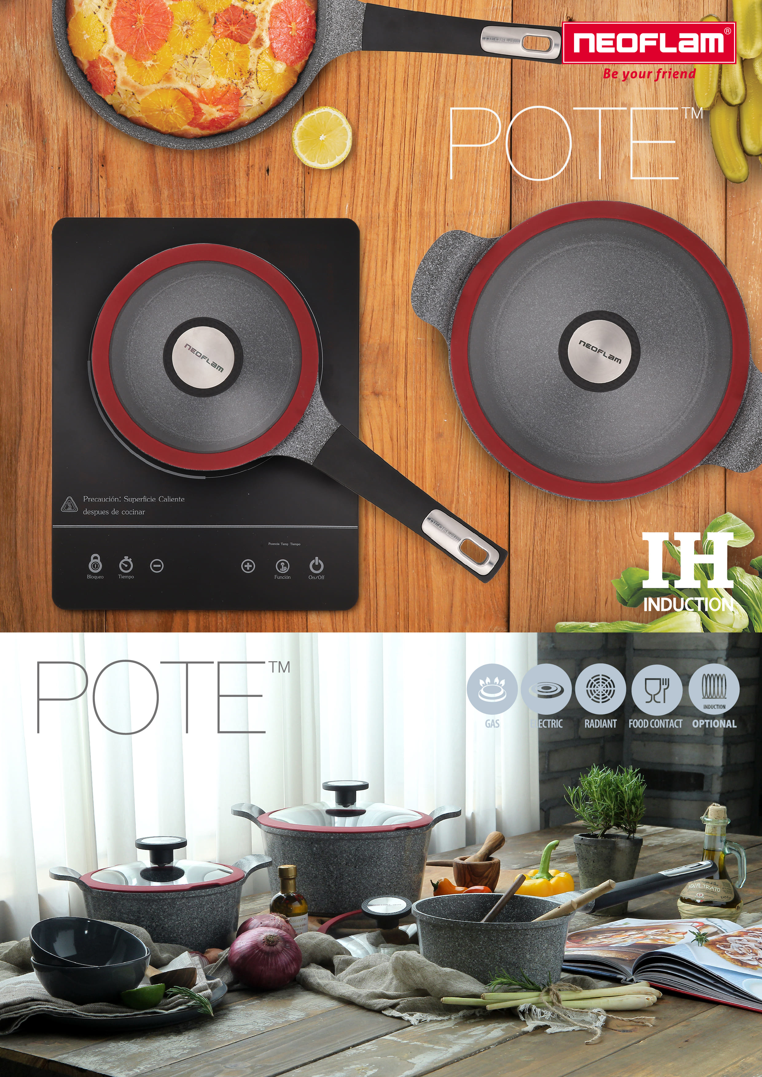 Neoflam Pote系列樸石鑄廚具 (適用於電磁爐)
