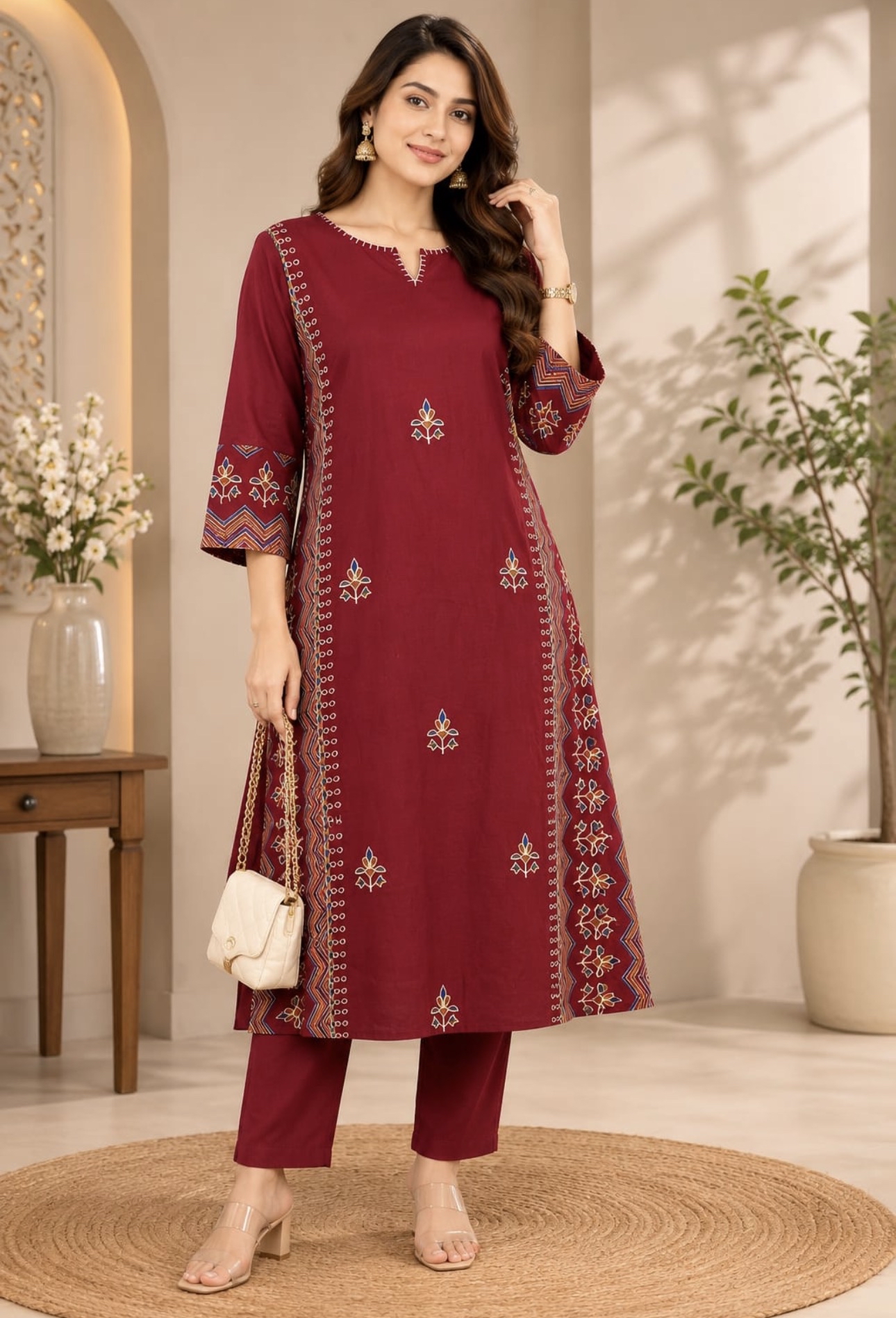  (Plus) Maroon Kurti 