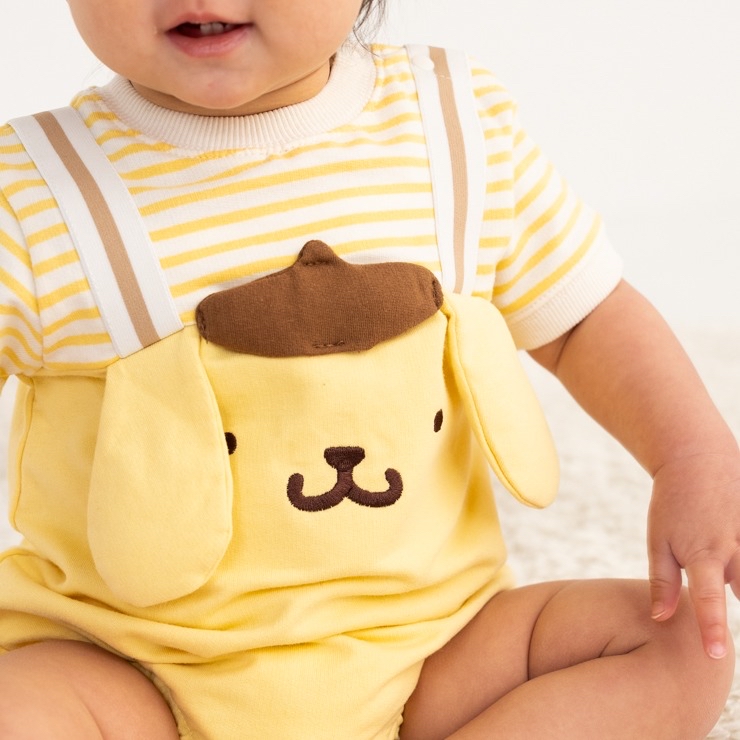 🇯🇵限量預訂 日本直送🇯🇵布甸狗條紋吊帶短袖包屁衣