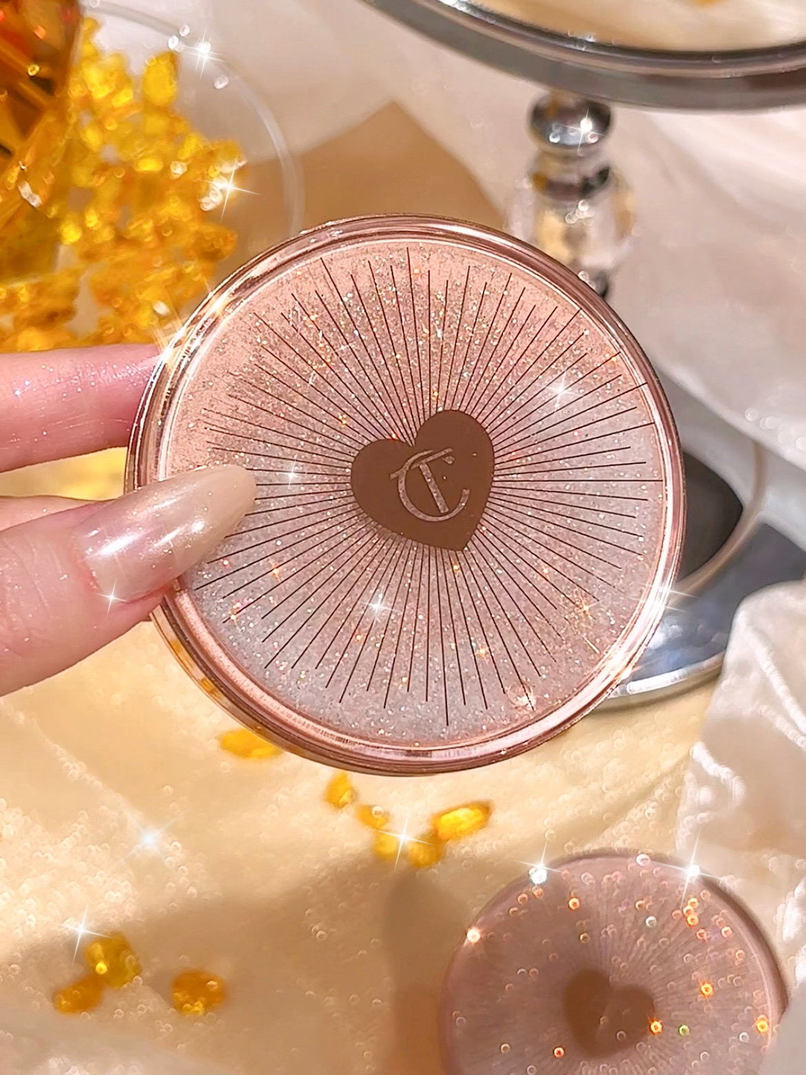 ✨限定版❗️CT Charlotte Tilbury 流沙限定粉餅 小銀盤