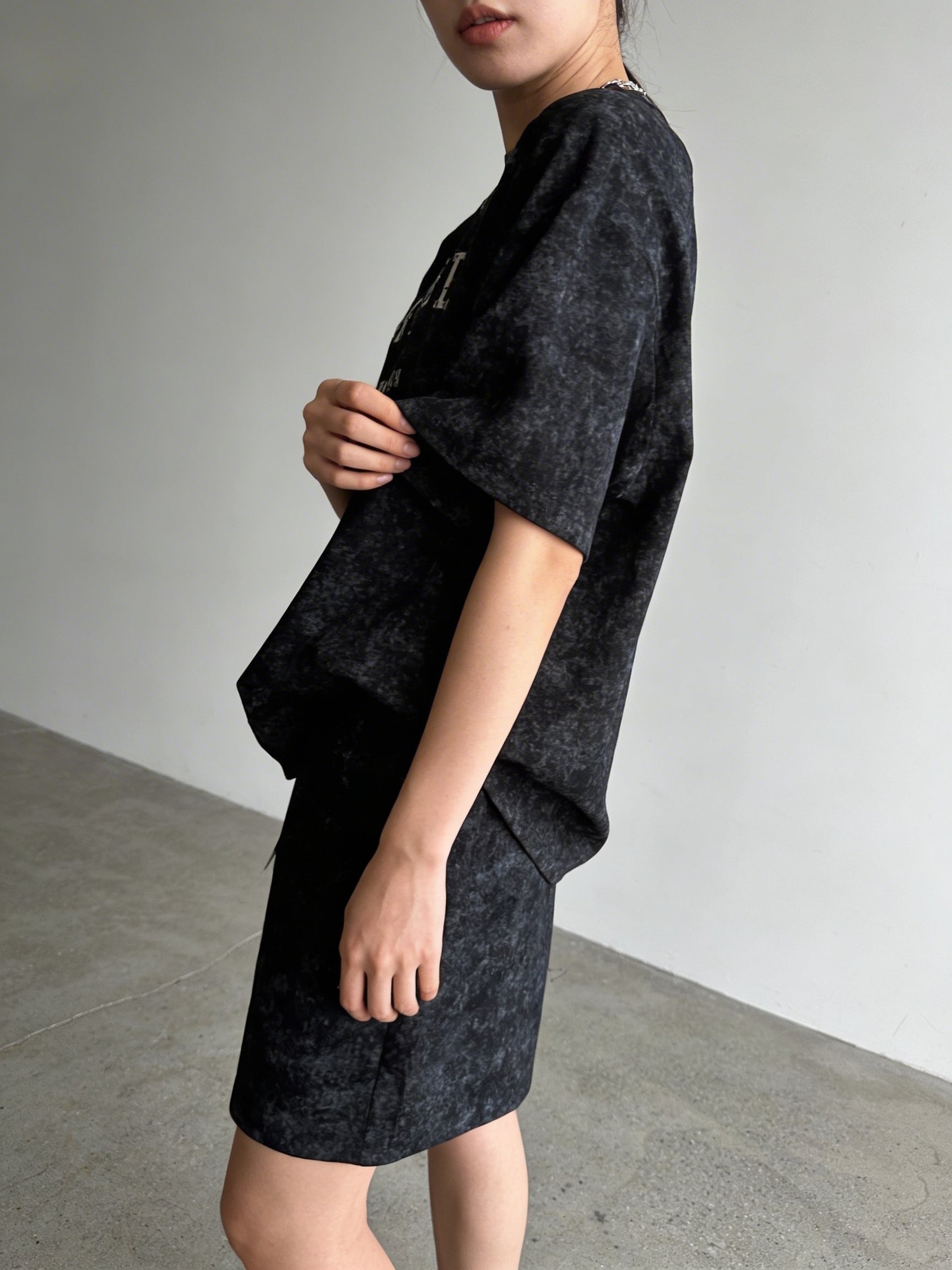 水洗做舊 FORTITUDE 短袖T恤 + 短褲套裝