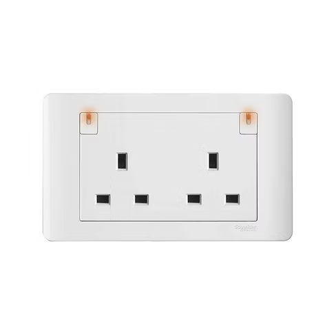 施耐德 ZENcelo 凝白 13A孖蘇有掣有燈 插座