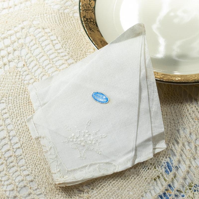 Vintage Made in Switzerland Hand Embroidered Handkerchief (EX020)