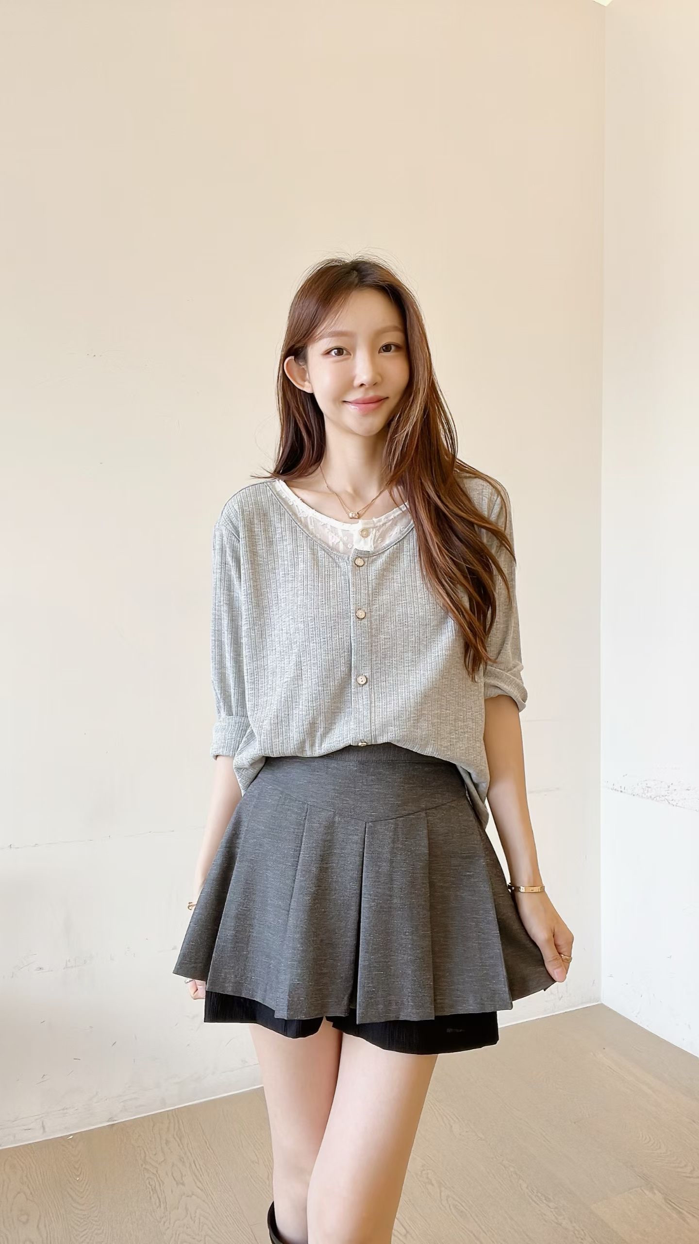 FV1 拼lace Cardigan 