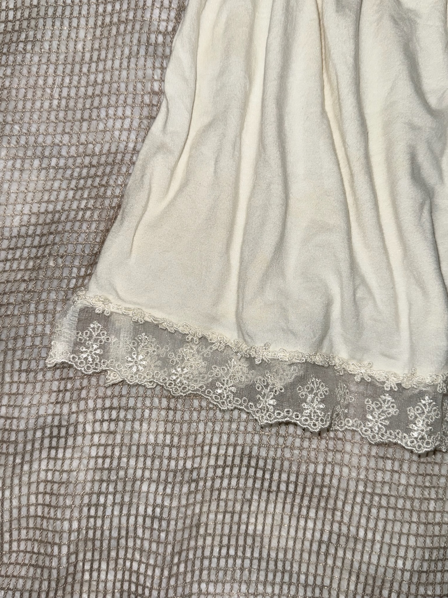 Vintage Cream Cami with Shimmering Lace Band