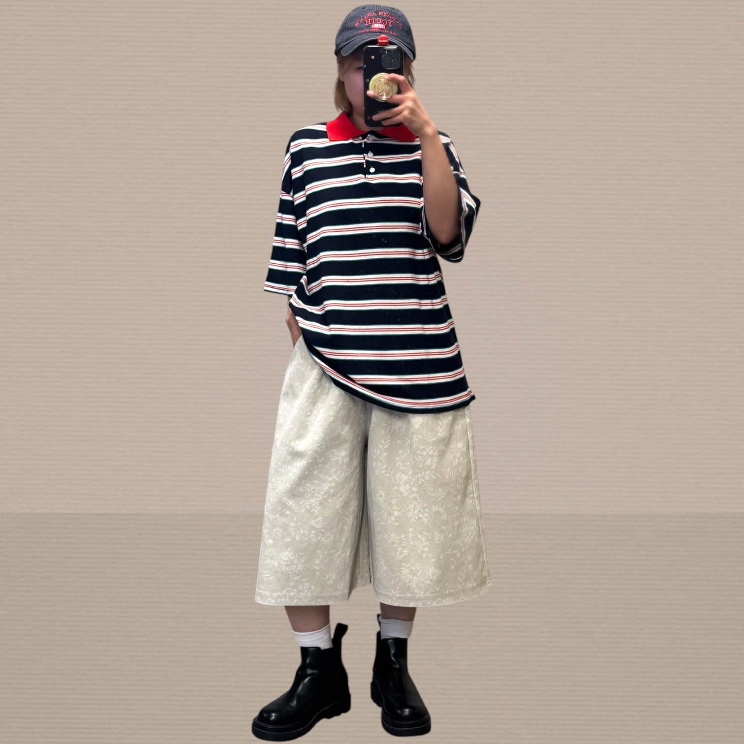 221240 polo橫間長Tee