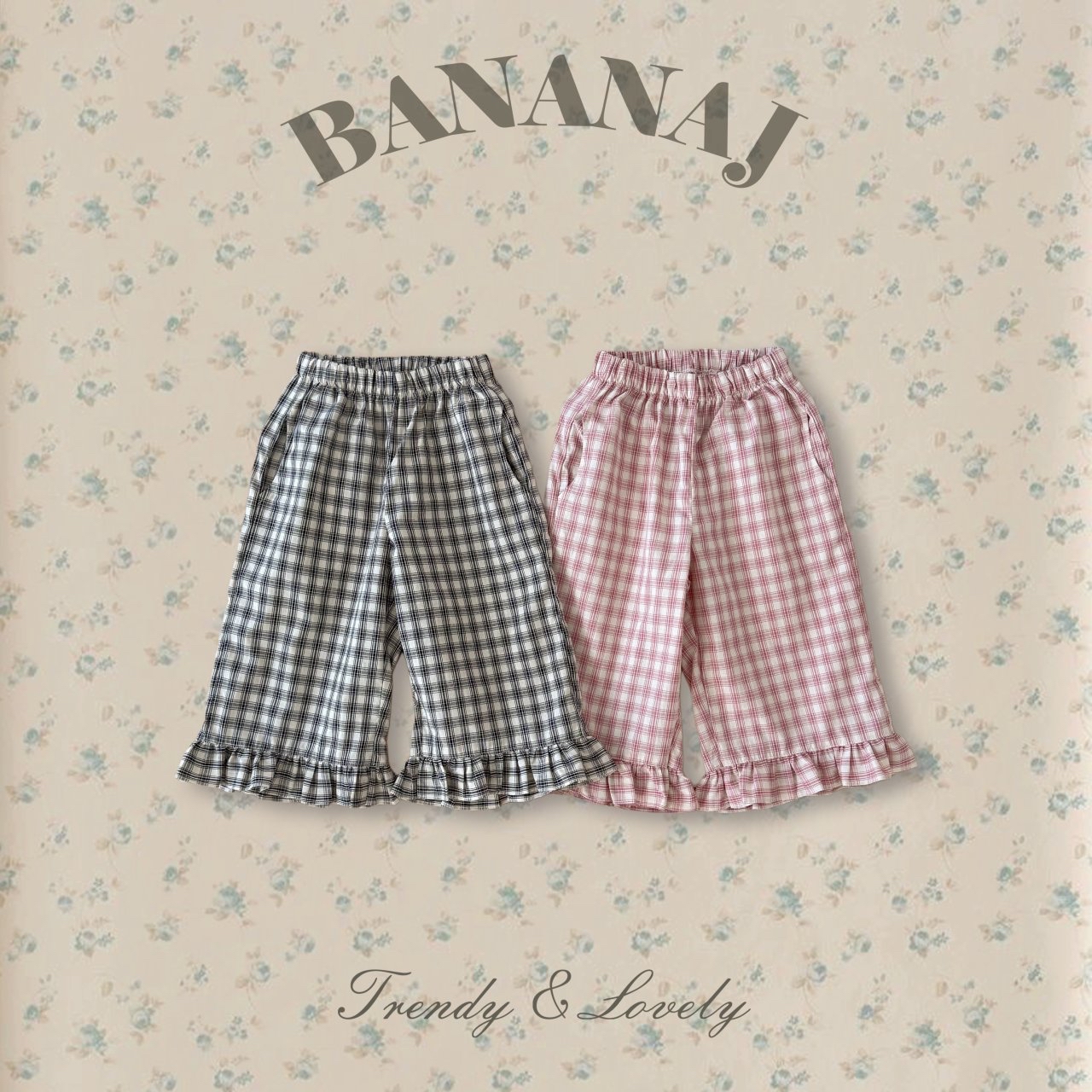 Bananaj | check Pants(Black L100-110)