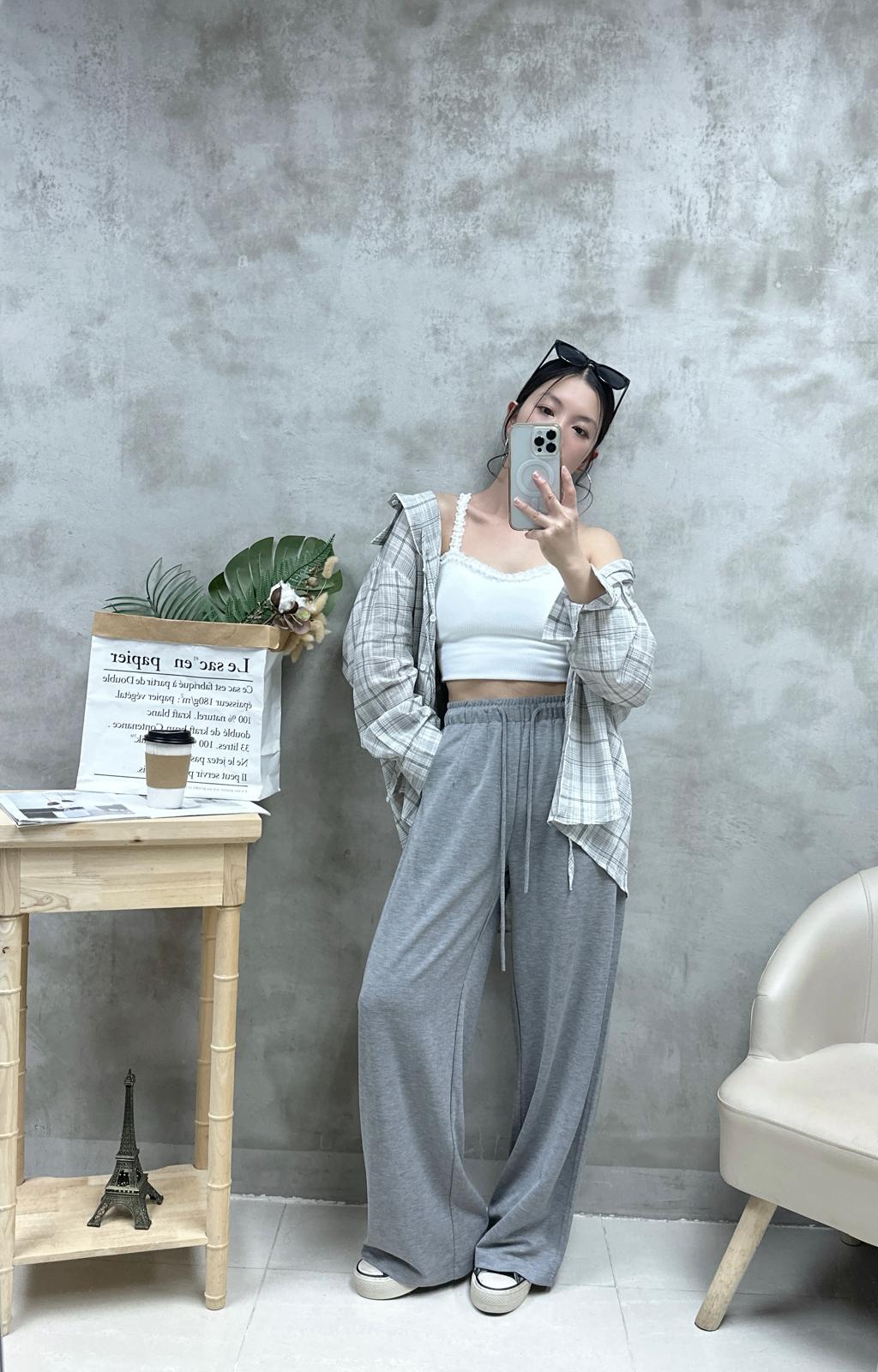 Q05 打褶喱士暗紋Bra top