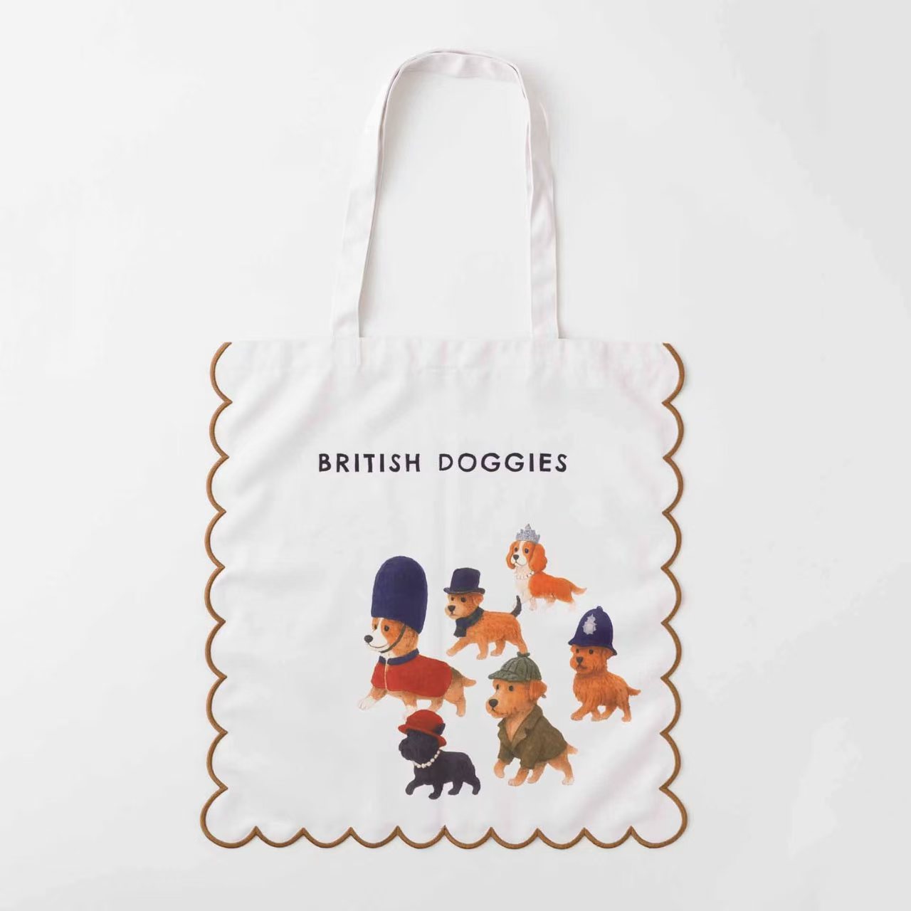 【日本直送】Jubilee 可愛刺繡波浪邊 Tote Bag！貓奴狗奴必備大容量手提袋 