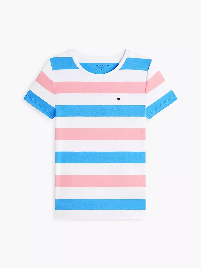 Tommy 女款間條圓領T恤