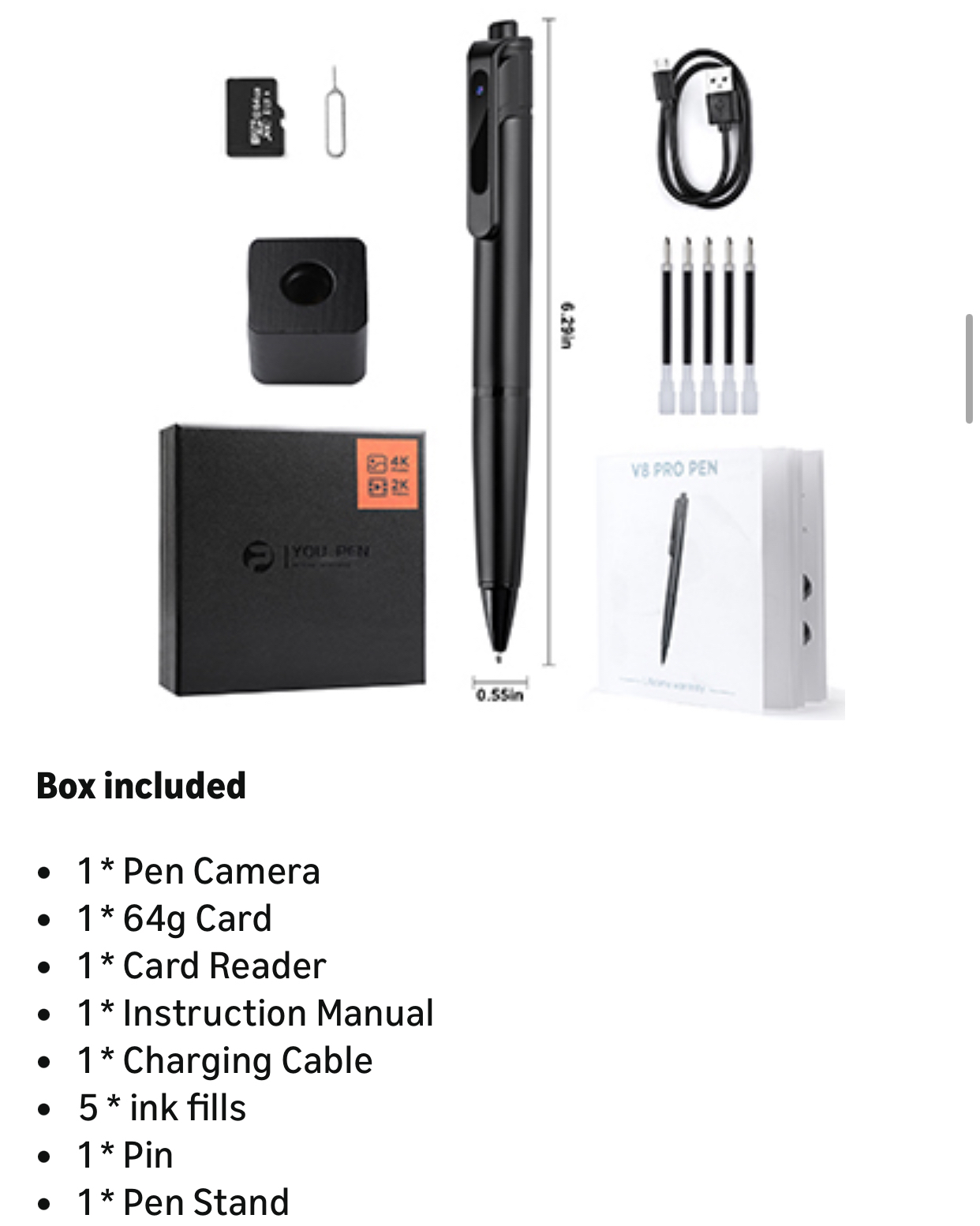 4K 圓珠筆型針孔攝影機