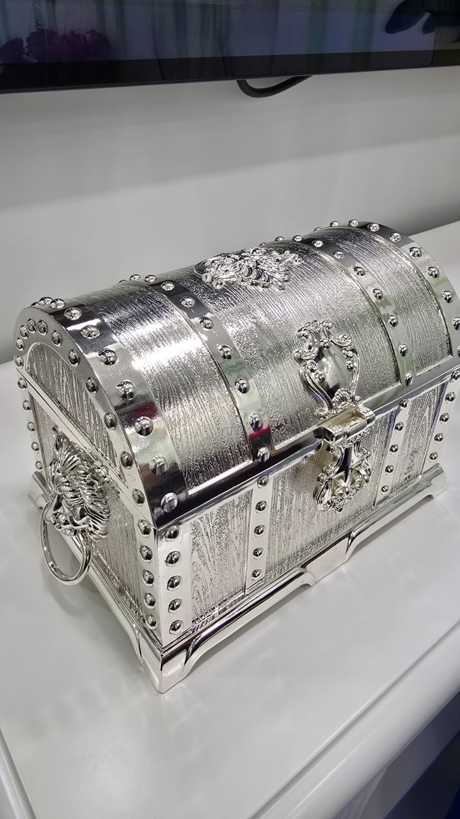 鍍銀寶藏箱形花紋首飾盒 K2811